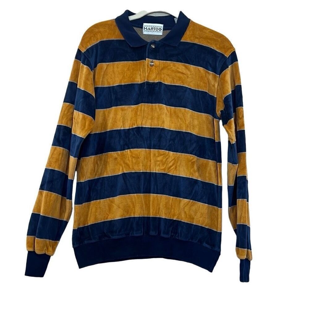Vintage Authentic Sportswear Hartog Velour Men’s Striped shirt Sz.S